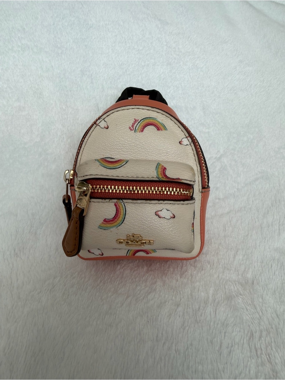 Coach Rainbow Backpack Charm Keychain